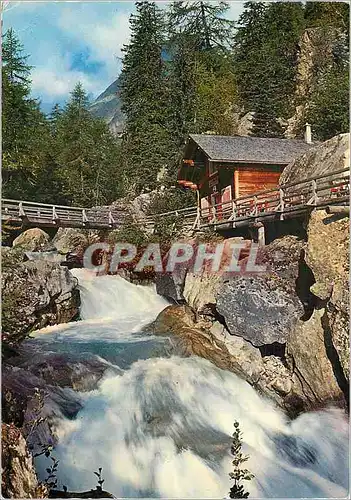 Moderne Karte Les Belles Cascades des Alpes La Cascade a Berard au desus d'Argenteire (Haute Savoie)