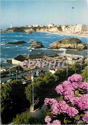 Cartes postales moderne Biarritz (Pyr Atl) Le Port des pecheurs dans le fond le phare