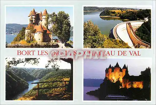 Moderne Karte Correze Bort les Orgues Chateau de Val Barrage de Bort les Orgies Site de St Nazaire