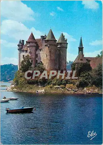 Cartes postales moderne Bort les Orgues (Correze) Le chateau de Val (XVe s) et sa vieille eglise
