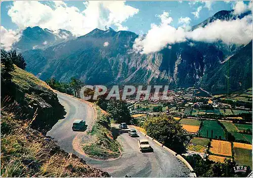 Moderne Karte Bourg d'Oisans et la route de l'Alpe d'Huez