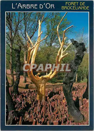Moderne Karte Couleurs de Bretagne Foret de Broceliande (Morbihan) L'Arbre d'Or Symbole de la renaissance