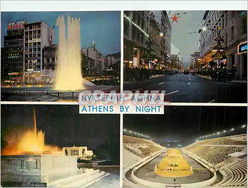 Moderne Karte Athenes la nuit