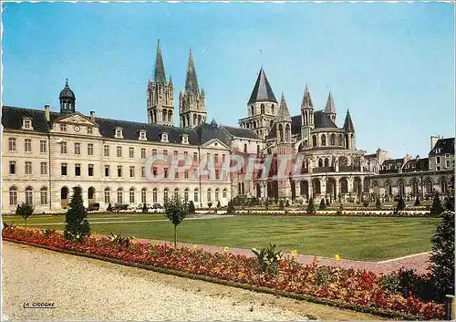 Moderne Karte Caen (Calvados) Hotel de ville et l'Abbaye aux Hommes