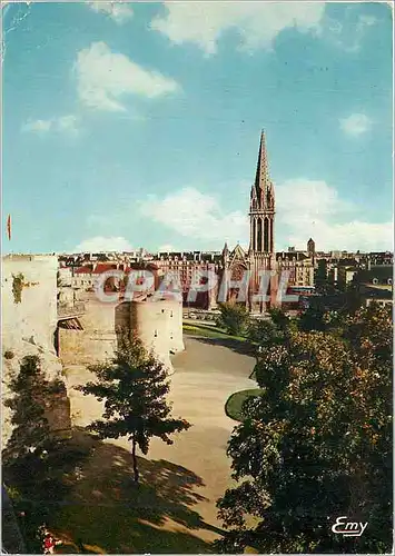 Cartes postales moderne Caen (Calvados) L'Eglise Saint Pierre XVIe s Vue des remparts du chateau