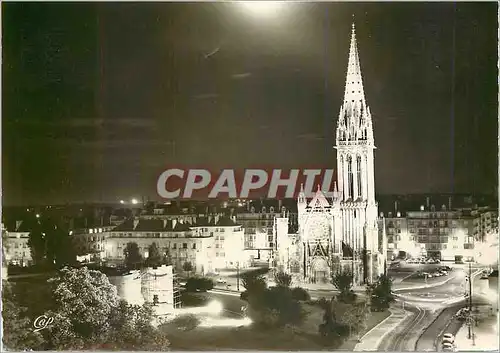 Moderne Karte Caen (Calvados)Le Remparts le Jardin Saint Pierre illumines