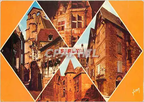 Cartes postales moderne Sarlat (Dordogne) Maison natale d'Etienne de la Boetie l'Ancienne Eglise Sainte Marie (XIVe s)