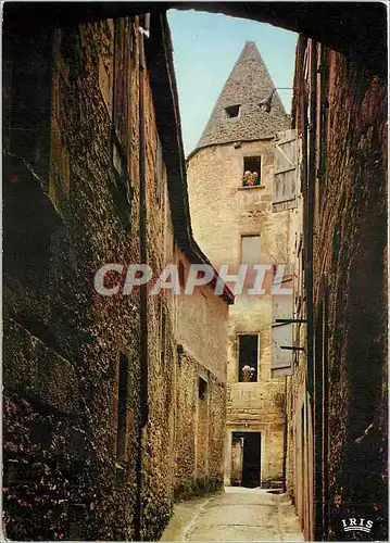 Moderne Karte Sarlat (Dordogne) une vieille rue pittoresque