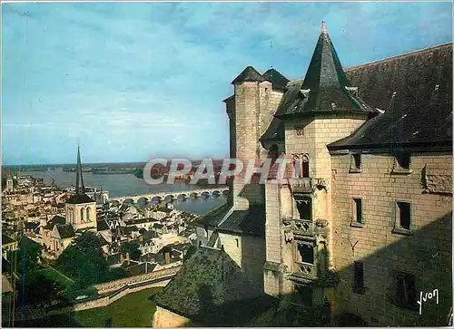 Cartes postales moderne Saumur (Maine et Loire) Perspective sur la Loire Vue du Chateau
