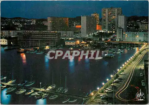 Cartes postales moderne Toulon (Var) La Cote d'Azur La Plus belle Rade d'Europe le Port de plaisance la nuit