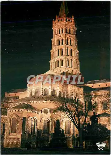Cartes postales moderne Toulouse Ville d'Art La Basilique St Sernin (XIe s) illuminee