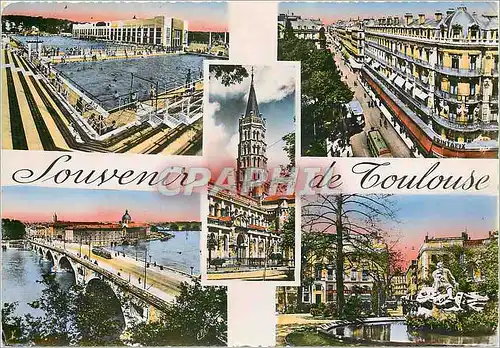 Moderne Karte Toulouse La Picsnie St Sernin Rue d'Alsace Pont Neuf Square Roosevelt