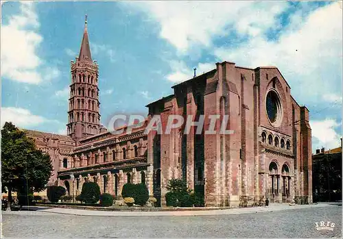 Cartes postales moderne Toulouse Ville d'Art Cite des Violettes la basilique St Sernin XIe XIIe s  le plus grande eglise