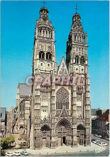 Moderne Karte Tours (I et L) Les Merveilles de la Val de Loire la Facade de la cathedrale Saint Gatien (XIIIe