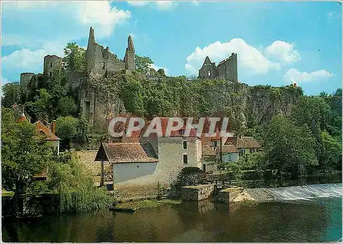 Cartes postales moderne Angles sur l'Anglin (Vienne) Le Chateau et le Moulin des XIe et XVe s