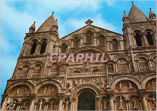 Cartes postales moderne Angouleme (Charente) La Cathedrale St Pierre detail de la Facade