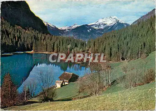 Cartes postales moderne Morzine (Haute Savoie) alt 1000 m le lac de Montriond 1065 met le Roc d'Entrer (2240 m)DJDI29