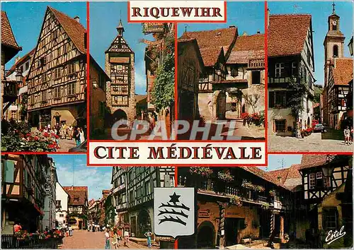 Cartes postales moderne Au Pays de Cigognes Riquewihr (Haut Rhin) la rue du general de Gaulle le Dolden la cour de Stras