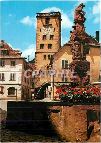 Cartes postales moderne Ribeauville (Alsace) La Fontaine du Vin (1536) et la Tour des Bouchers (XIIIe s)