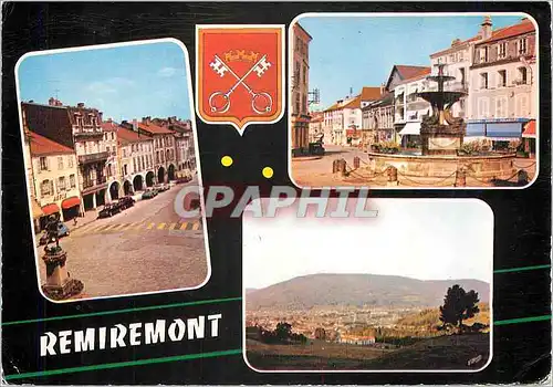 Moderne Karte Remiremont (Vosges) La Grande Rue La Place de la Courtine Vue generale