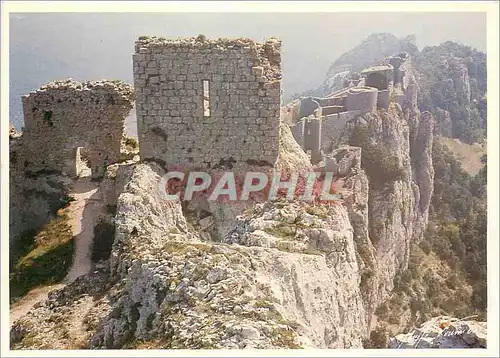 Cartes postales moderne Pays Cathare Chateau de Peyrepertuse plus haut que la ligne de crete