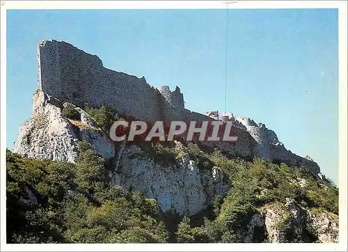 Moderne Karte Pays Cathare Chateau de Peyrepertuse Facade Nord Tel un vaisseau de pierre