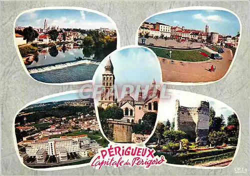Cartes postales moderne Perigueux (Dordogne) Les bords de l'Isle Tour Mataguere la basilique St Front L'hopital la Tour