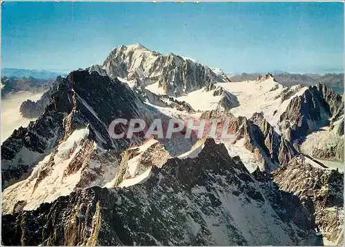 Cartes postales moderne le massif du Mont Blanc 1er plan aiguille de Leschaux et aiguille de l'Eboulement