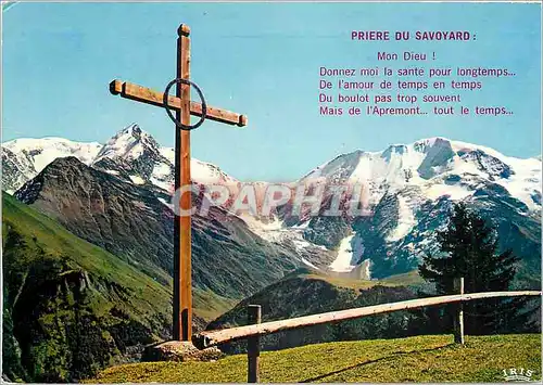 Moderne Karte Le Massif du Mont Blanc et les Domes de Miage depuis le plateau de la croix