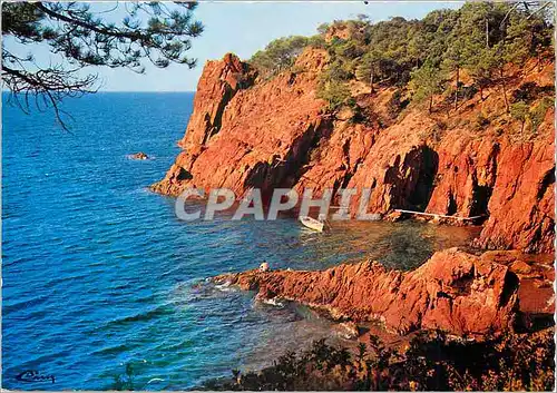 Moderne Karte Reflets de la Cote d'azur Roches Rouges sur la Corniche d'Or (Var)