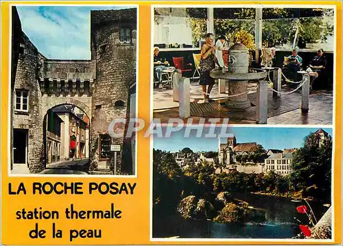 Moderne Karte La Roche Posay (Vienne) Station thermale de la peau la porte de ville