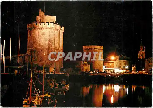 Moderne Karte La Rochelle (Chte Mme) Le Port de nuit