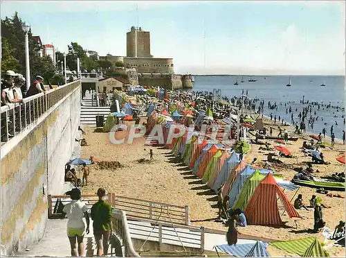 Moderne Karte Fouras les Bains (Charente Mme) la Plage Ouest et le Semaphore