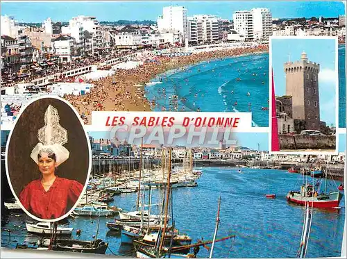 Cartes postales moderne Les Sables d'Olonne (Vendee) Le remblai le Port et la chaume Sablaise Tour d'Arundel