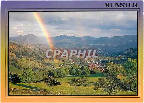 Cartes postales moderne Images de France Haut Rhin Arc en ciel sur Soultzeren et la vallee de Munster