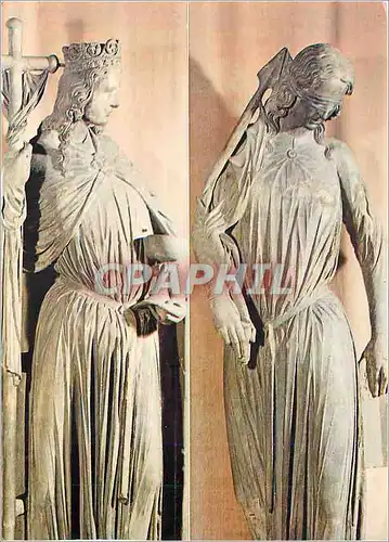 Cartes postales moderne Strasbourg La Cathedrale L'Eglise et la Synagoge Allegorie du nouveau et de l'ancien testament