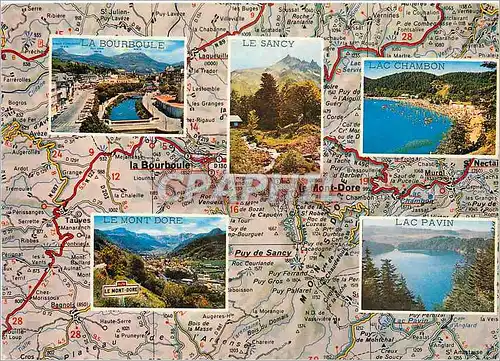 Cartes postales moderne Massif du Sancy La Bourboule Le Sancy Lac Chambon Le Mont Dore Lac pavin
