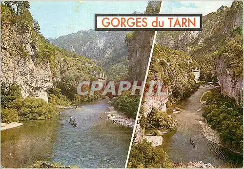 Cartes postales moderne En Parcourant les Gorges du Tarn Passage des barques dans les detroits