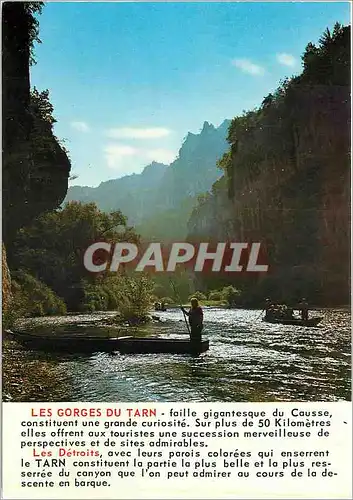 Cartes postales moderne En Parcourant les Gorges du Tarn Contre jour dans les Detroits descente en barques