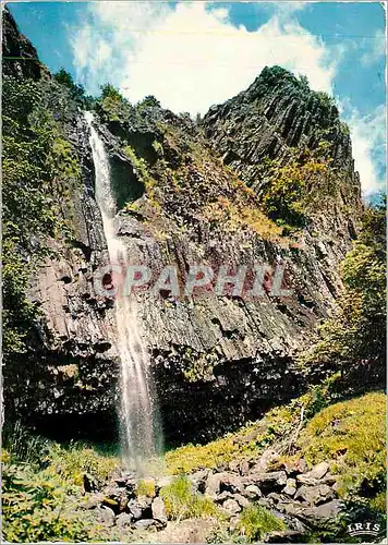 Cartes postales moderne Environs de Thiezac (Cantal) Cascade de Faillitoux tombant d'une falaise de prismes basaltiques