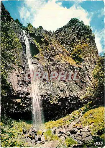 Moderne Karte Environs de Thiezac (Cantal) Cascade de Faillitoux tombant d'une falaise de prismes basaltiques