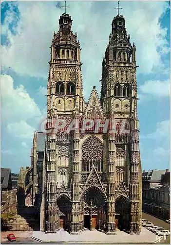 Cartes postales moderne En Touraine Tours (I et L) Cathedrale Saint Gatien Commencee au debut du XIIIe s et terminee au