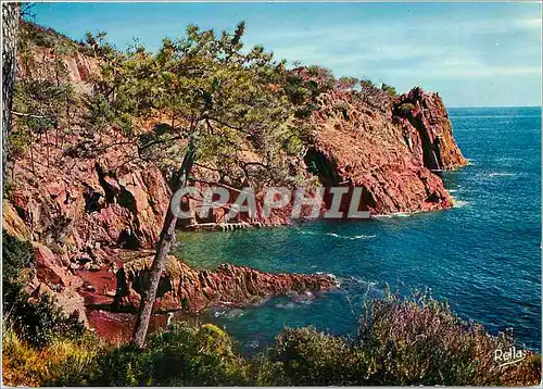 Moderne Karte La Corniche d'Or Le Trayas (Var) Les Calanques aux rochers rouges