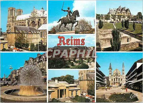 Cartes postales moderne En Chapagne Reims (Marne) Le palais de Thau et la Cathedrale N D