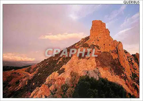 Moderne Karte Message du Sud Chateau de Queribus (Aude) Vue generale de la forteresse des Corbieres (XIe aux X