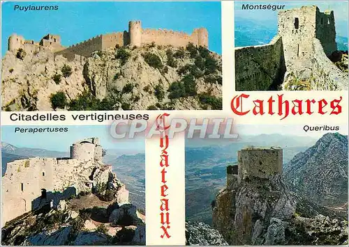 Moderne Karte Arts et Couleurs du Languedoc Les derniers refuges et haut lieux de la resistance cathare au XII