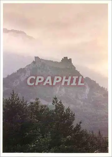 Moderne Karte Pays Cathare Chateau de Puylaurens Decor tragique