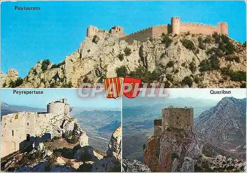 Cartes postales moderne Arts et Couleurs des Corbieres les Chateaux forts du XIe s de Puylaurens Lapradelle de Queribus