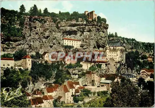 Moderne Karte Rocamadour (Lot) Vue generale Sud