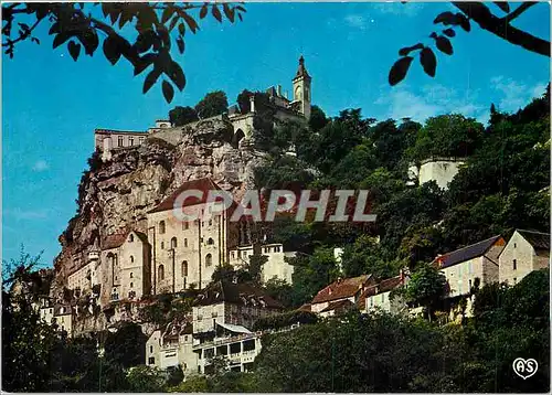 Moderne Karte Rocamadour (Lot) 2e site de France Echappee sur le site pittoresque de Rocamadour lieu de peleri